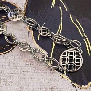 Estate Lovely Silver Chain Link Necklace A2